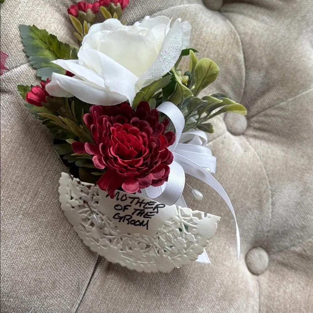Elegant Wedding Floral Bouquets with Burgundy and Cream Accents